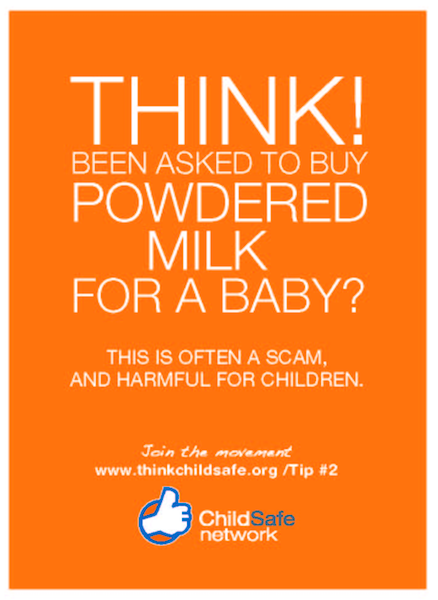 Educating Travelers about Baby Milk Scam ChildSafe